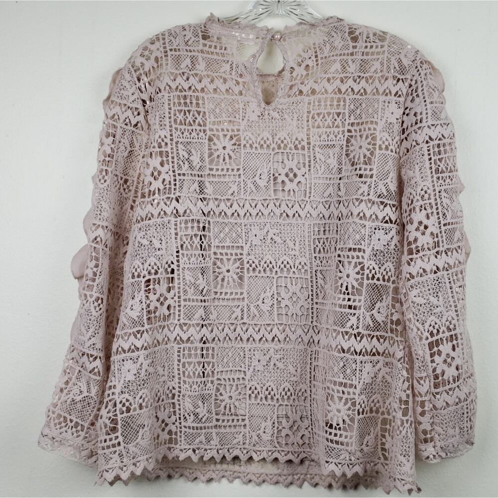A diva | Blush Crochet w/Ruffles Top - Picture 2 of 7